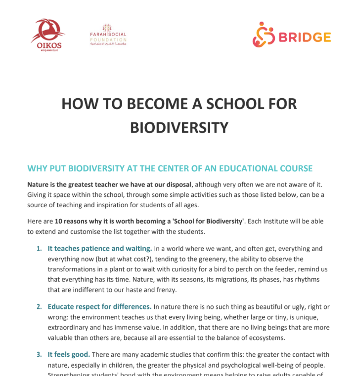 Becoming a School for Biodiversity